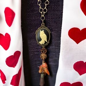 Owl cameo necklace